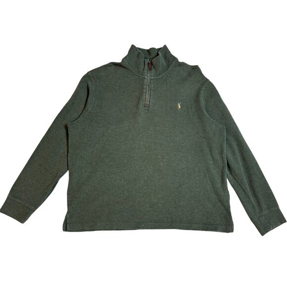 Polo Ralph Lauren Estate Rib 1/4 Zip Pullover Sweater Men's Large Preppy - Picture 1 of 9